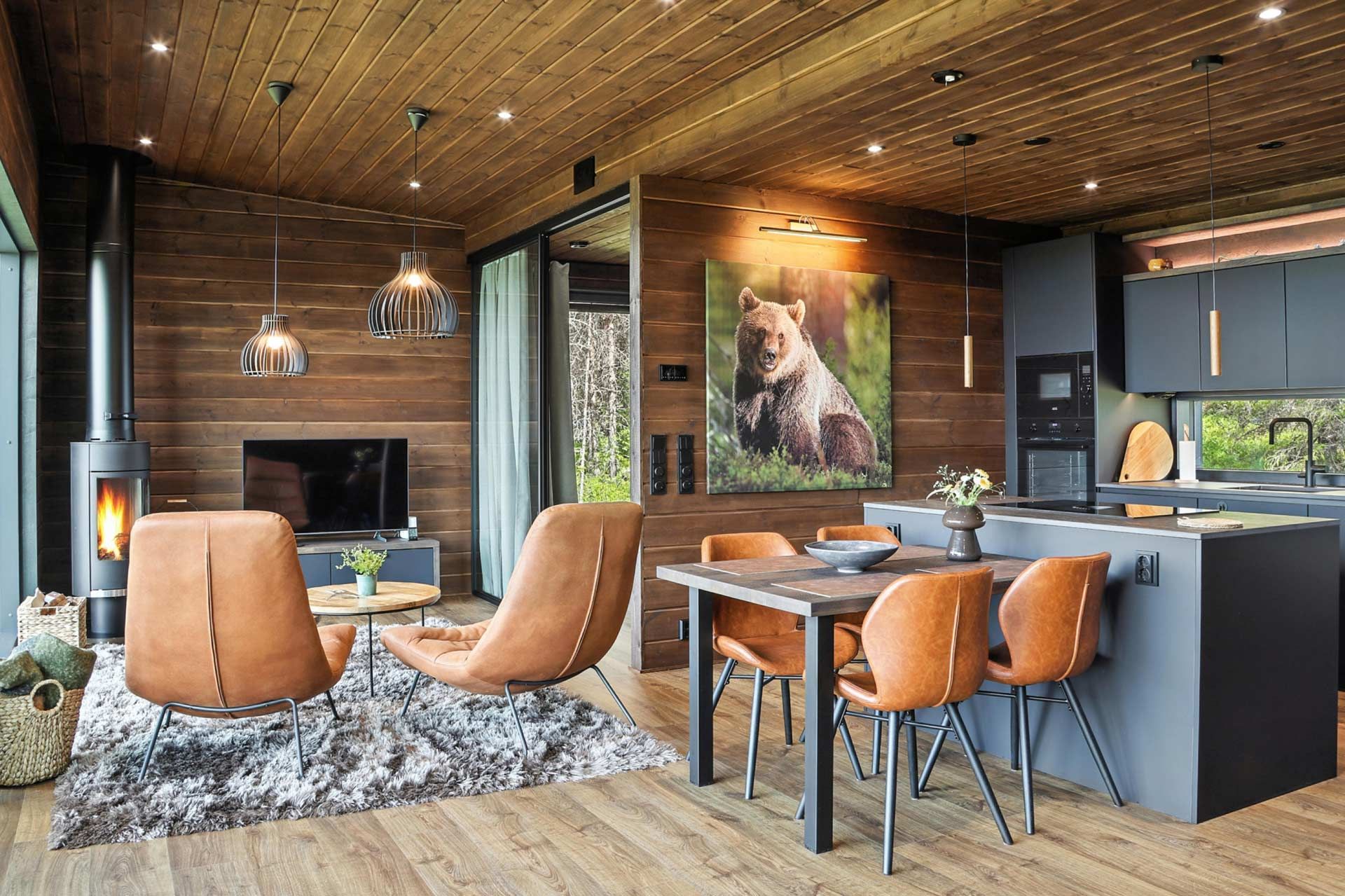 Villa pikkukarhu olohuone